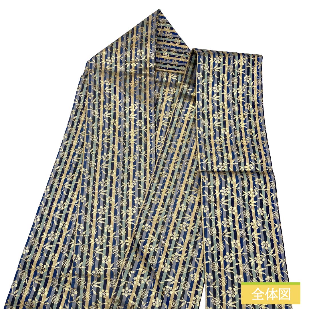 Nagoya obi, genuine silk, S rank, Nagoya tailoring, sasazuru, sho-chiku-bai, obi length 347cm, full-pattern, semi-formal, gradient, 1124011772399