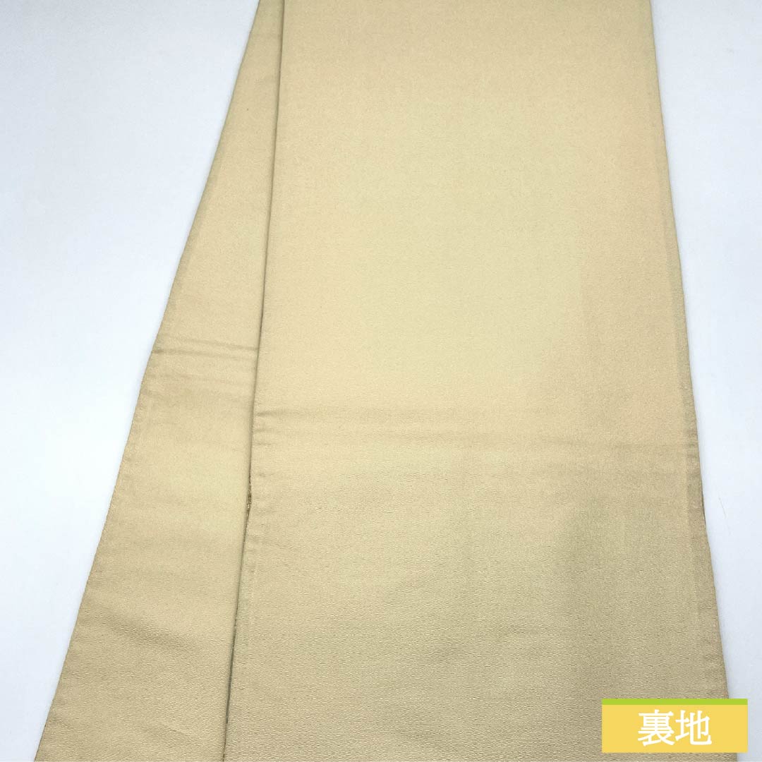 Fukuro Obi, pure silk, gold, Nishijin weave, abstract pattern, obi length 428cm, S rank, six-pass, semi-formal, gold, 1123012932321
