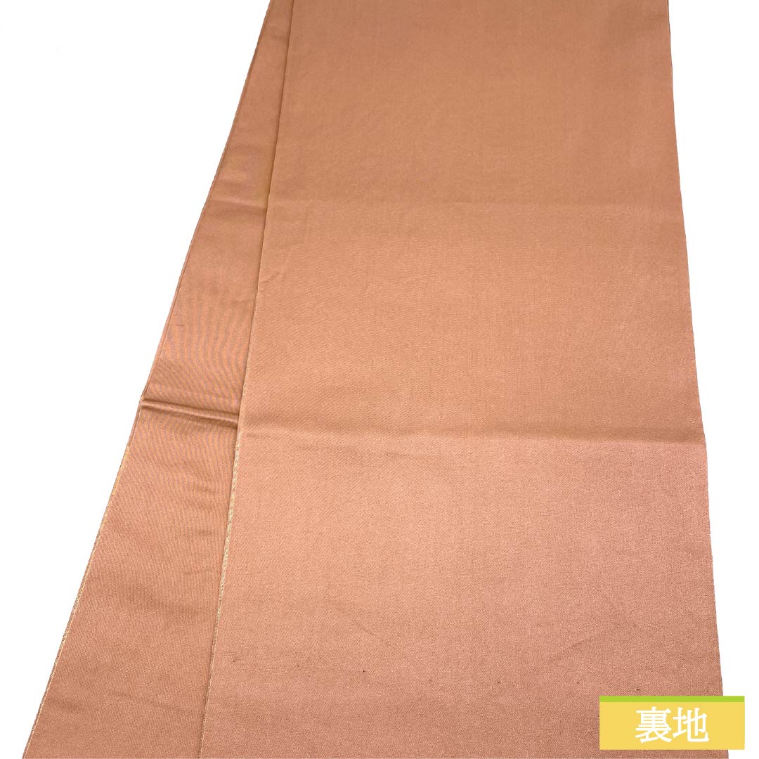 Fukuro Obi, Pure Silk, Light Red, Nishijin Weave, Waves, Length 432cm, S Rank, Six-way, Semi-formal, Pink, 1123012882313
