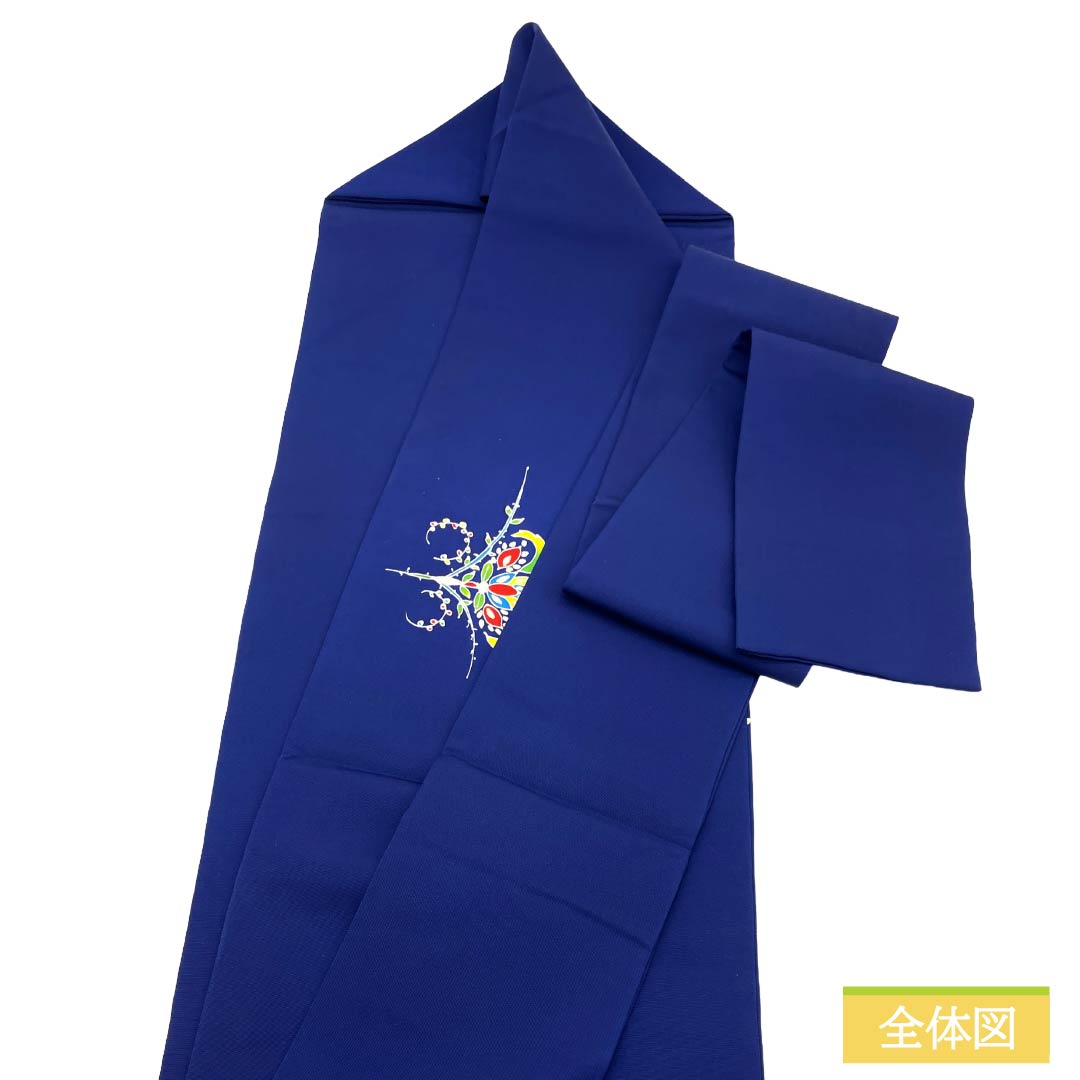 名古屋帯 正絹 Aランク 名古屋仕立て 染め帯 塩瀬 更紗 帯丈368cm ポイント柄 セミフォーマル 青系 1124012043317