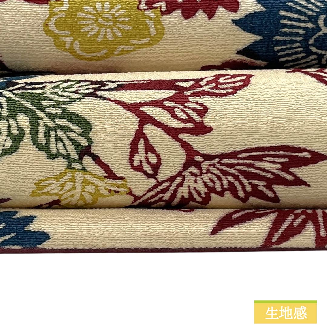 Nagoya Obi, genuine silk, A rank, Nagoya tailoring, Tokyo Shiracha-iro (light beige) with Katazome dyeing, Shitan-iro (rosewood) classic pattern, obi length 348cm, full pattern, casual, cream系, 1124011973315