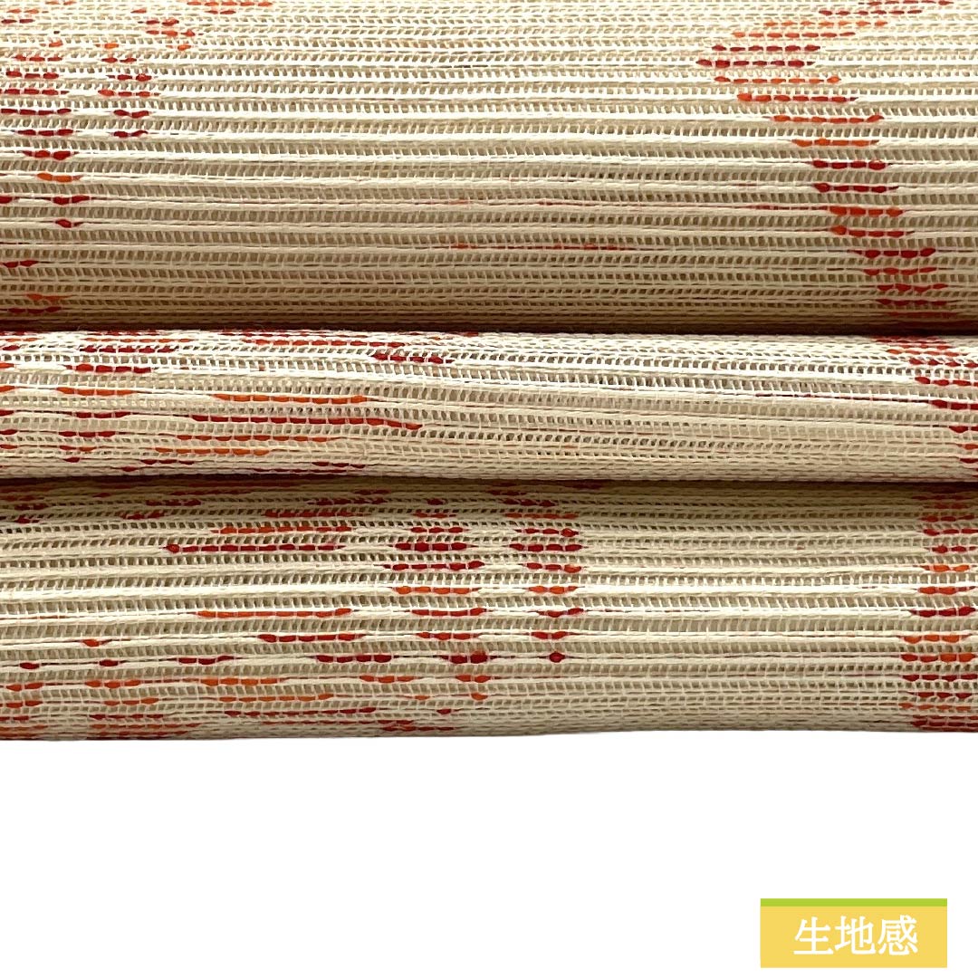 名古屋帯 正絹 Aランク 松葉仕立て 乳白色（にゅうはくしょく） 夏帯 麻の葉模様 古典柄 帯丈361cm 六通 カジュアル 白系 1124012813311