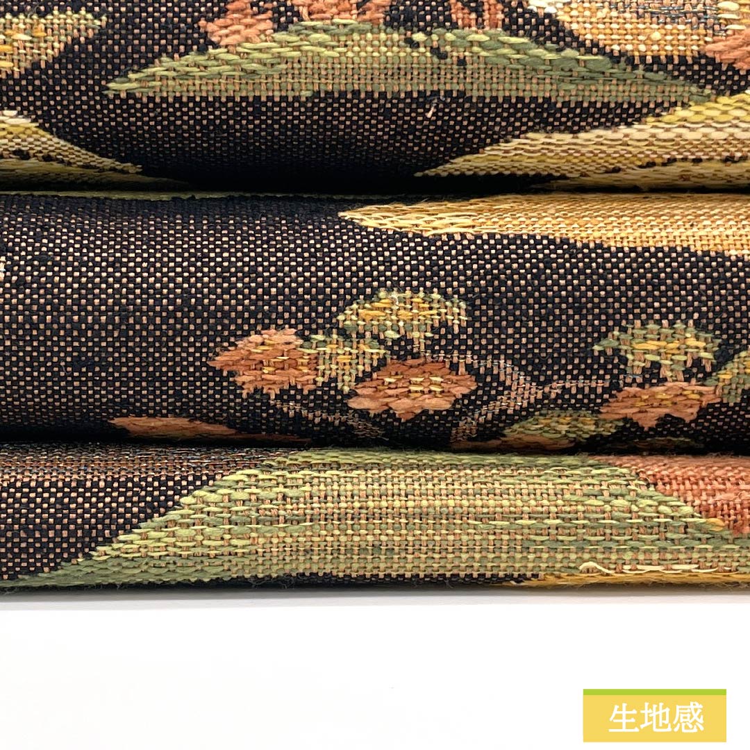 Nagoya obi, genuine silk, A rank, hiwada-iro (dark brown), tsumugi fabric, landscape pattern, obi length 352cm, rokkaku, casual, brown, 1124011293314, Nagoya tailoring