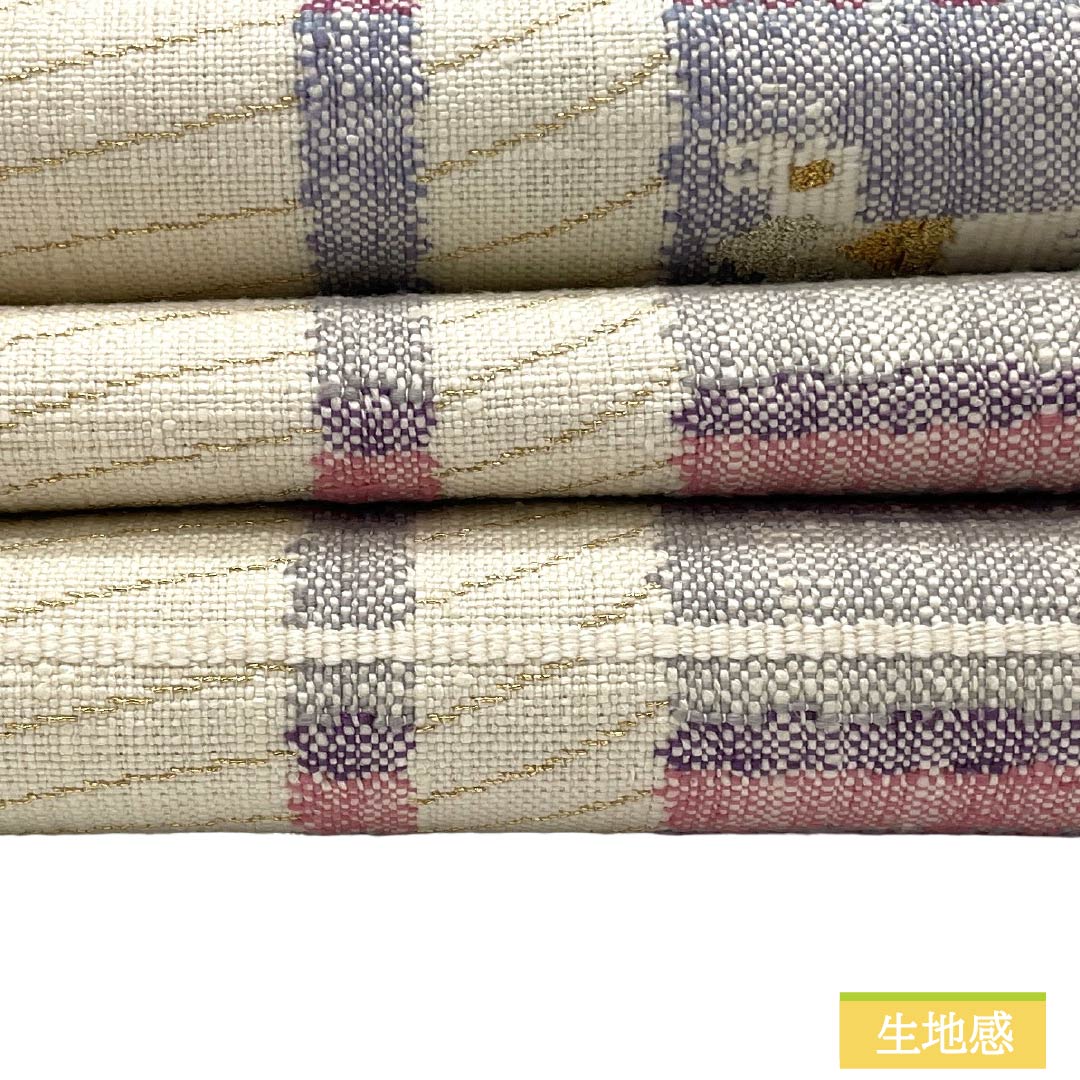 Nagoya Obi Silk S Rank Matsuba Tailored Milky White Abstract Pattern Bird Tsumugi Fabric Obi Length 367cm Point Pattern Casual Cream 1124011732315