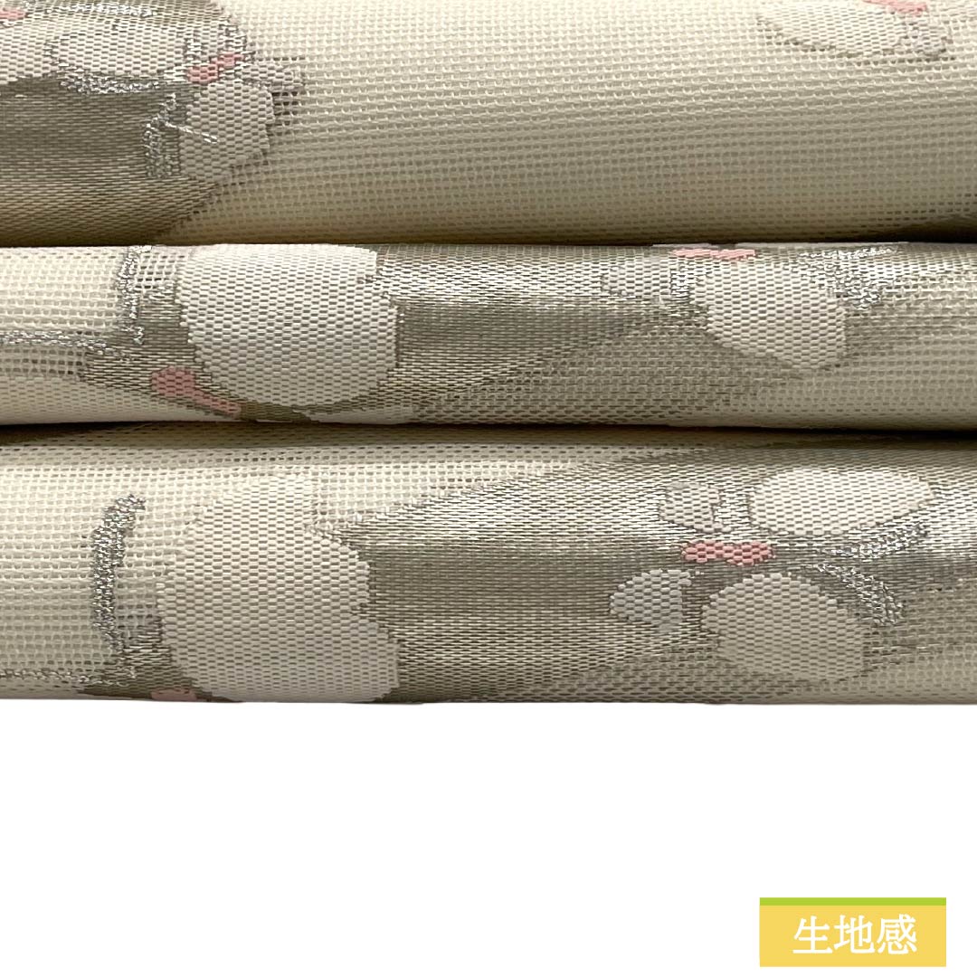 名古屋帯 正絹 Sランク 名古屋仕立て 乳白色（にゅうはくしょく） 蝶 夏帯 帯丈349cm 六通 セミフォーマル 白系 1124013152311