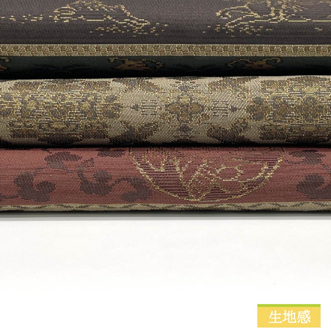 Nagoya obi, genuine silk, Rank A, Kenbo-iro (dark grayish brown), horizontal stripes, classical pattern, obi length 365cm, rokkutsu, semi-formal, brown family, 1124011203314, Nagoya tailoring