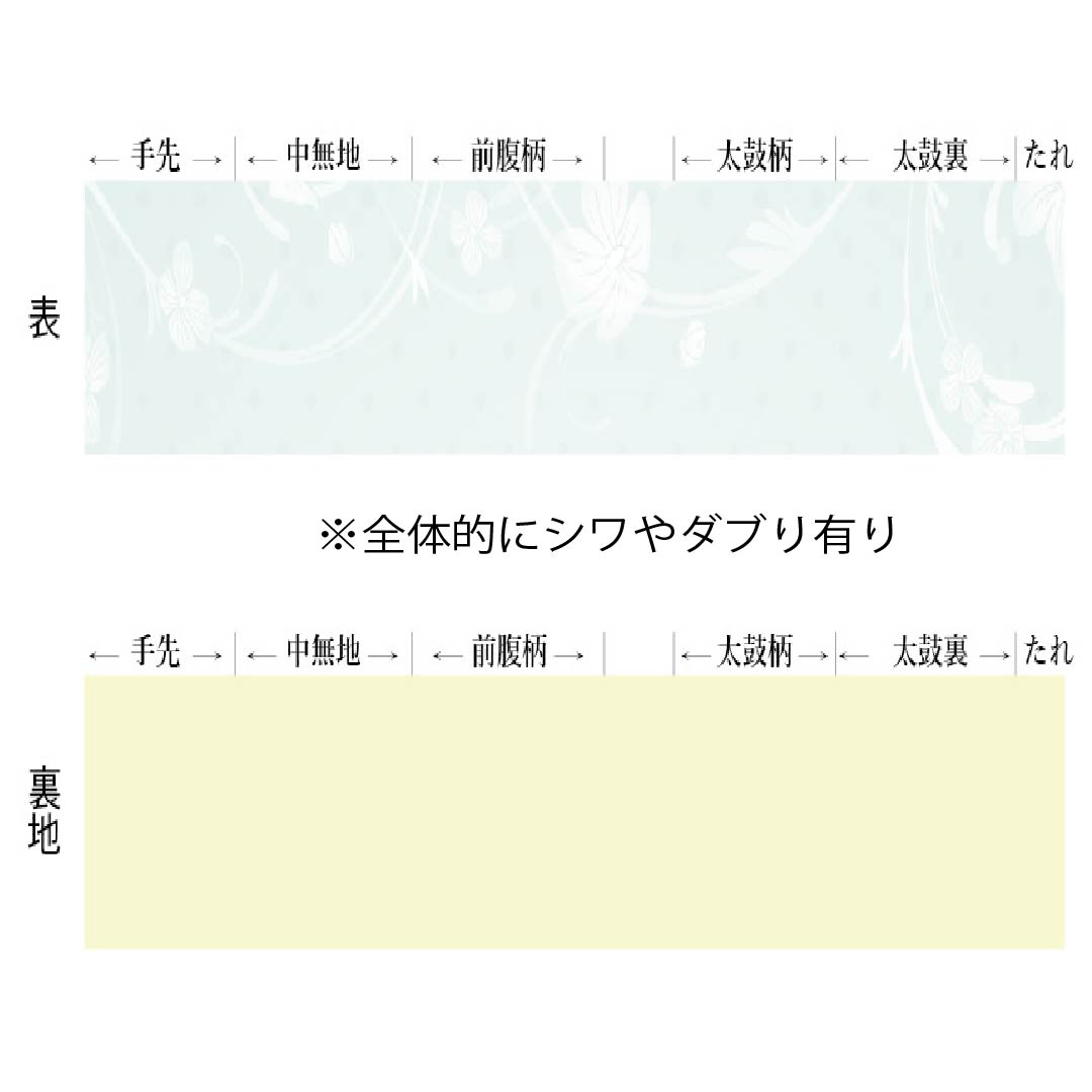 名古屋帯 正絹 Aランク 名古屋仕立て 御召御納戸色（おめしおなんどいろ） 型染 古典柄 草木染 帯丈343cm 六通 カジュアル 青系 1124012183317