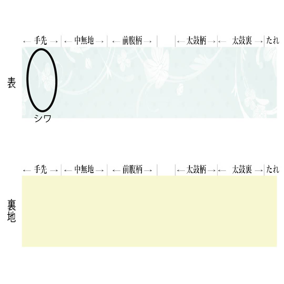 Nagoya obi, genuine silk, Rank A, Nagoya tailoring, Mokuran-iro (pale yellow), Kyo-bingata, stripes, classical pattern, obi length 360cm, full-width pattern, casual, purple-tones, 1124011693320