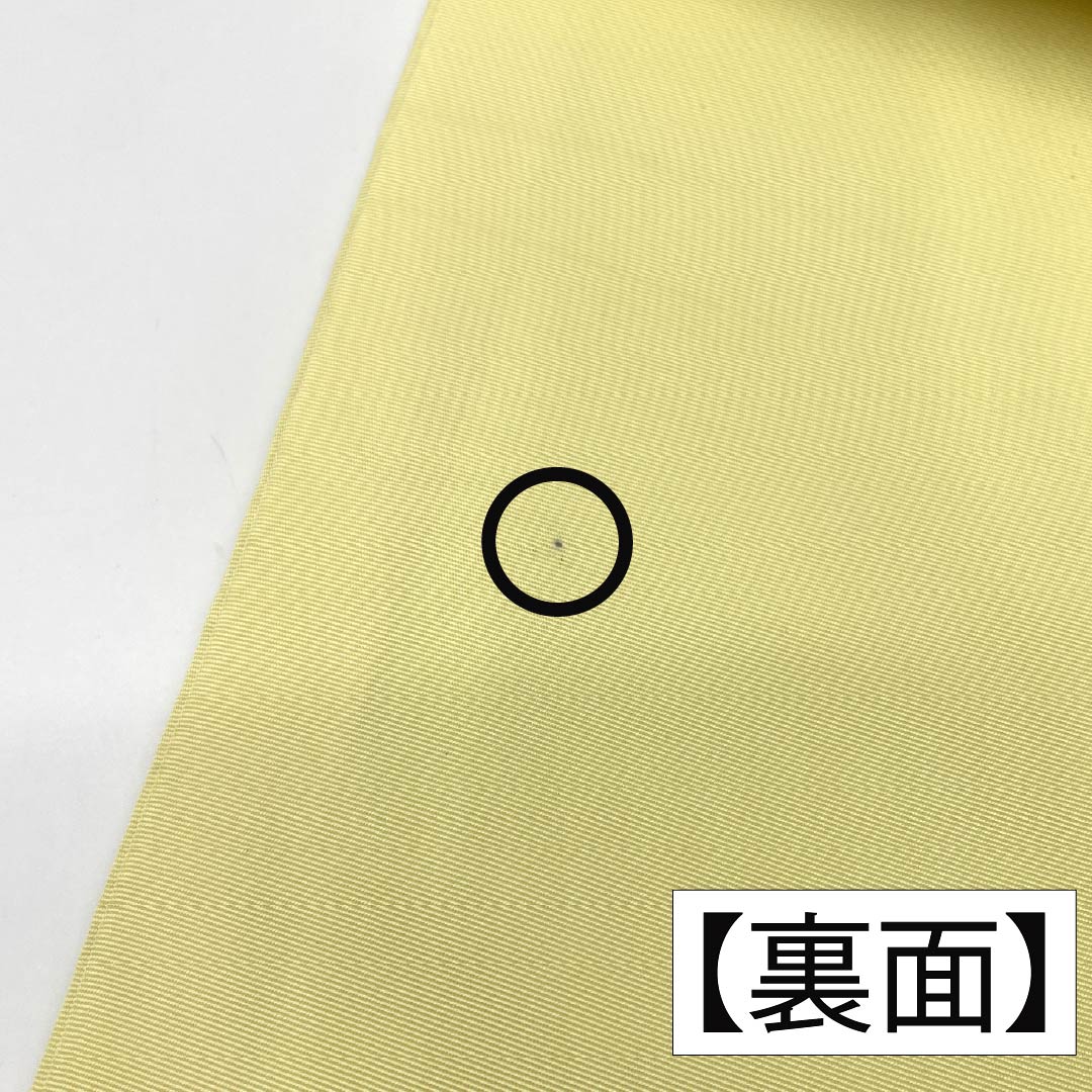 名古屋帯 正絹 Aランク 名古屋仕立て 淡黄檗色（うすきはだいろ） 作家物 塩瀬 しつけ付き 帯丈365cm ポイント柄 カジュアル 黄系 1124012593323