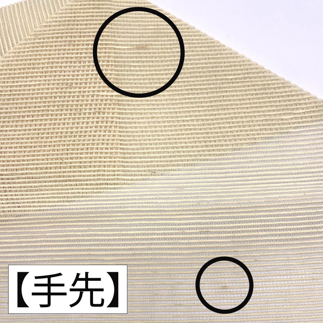 名古屋帯 正絹 Aランク 松葉仕立て 乳白色（にゅうはくしょく） 夏帯 麻の葉模様 古典柄 帯丈361cm 六通 カジュアル 白系 1124012813311