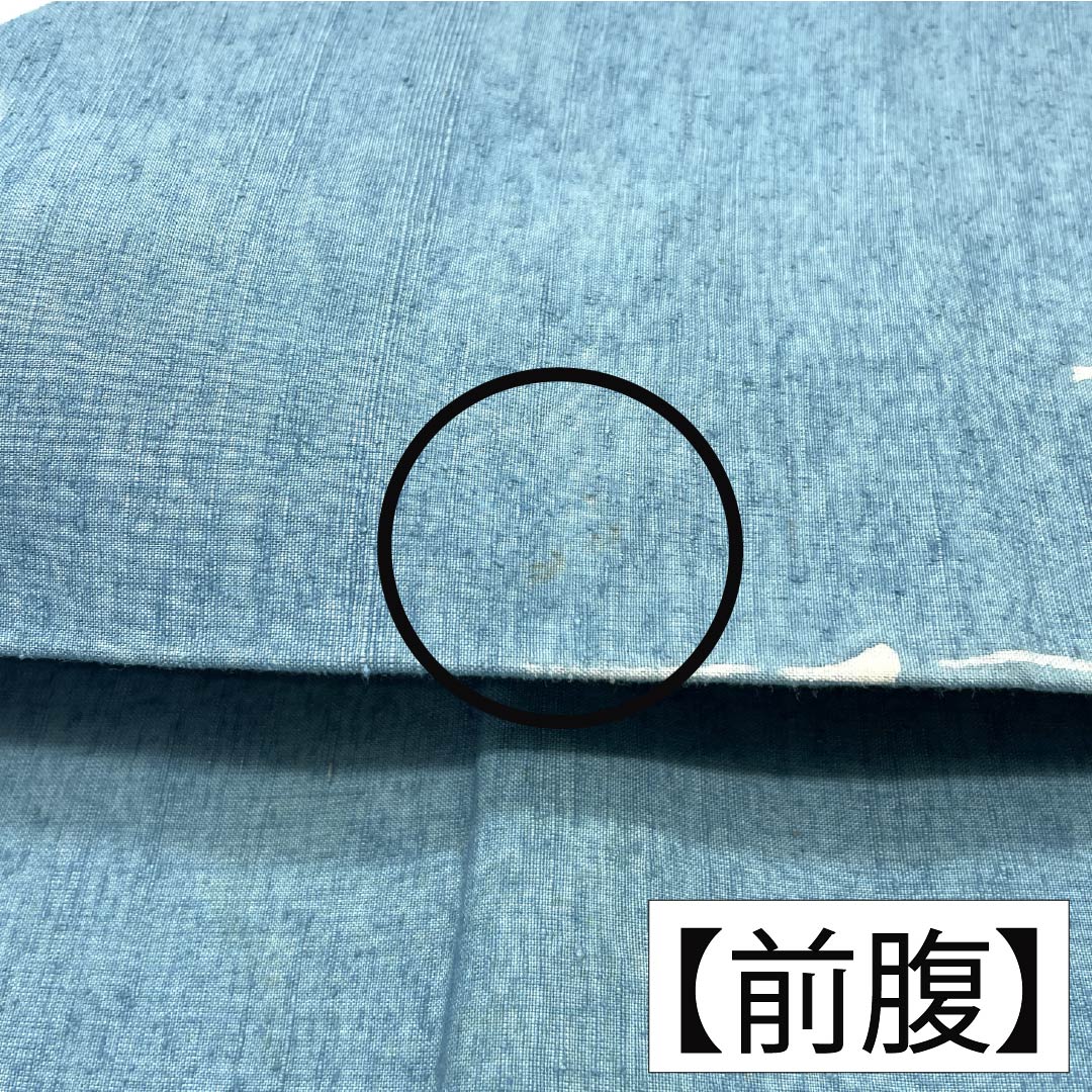名古屋帯 正絹 Aランク 名古屋仕立て 沈香茶色（とのちゃいろ） 染め帯 オシドリ 紬地 帯丈348cm ポイント柄 カジュアル 青系 1124012203317