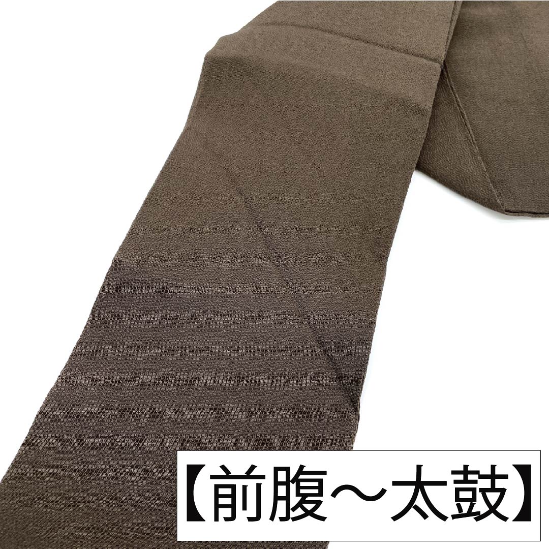 名古屋帯 正絹 Aランク 涅色（くりいろ） 型染 ちりめん地 古典柄 帯丈370cm ポイント柄 カジュアル 茶系 1124011473314 名古屋仕立て
