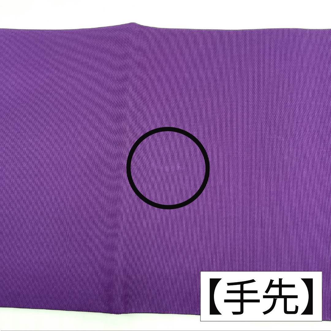 名古屋帯 正絹 Bランク 名古屋仕立て 似紫色（にせむらさきいろ） 染め帯 塩瀬 とくさ 帯丈356cm ポイント柄 セミフォーマル 紫系 1124011964320