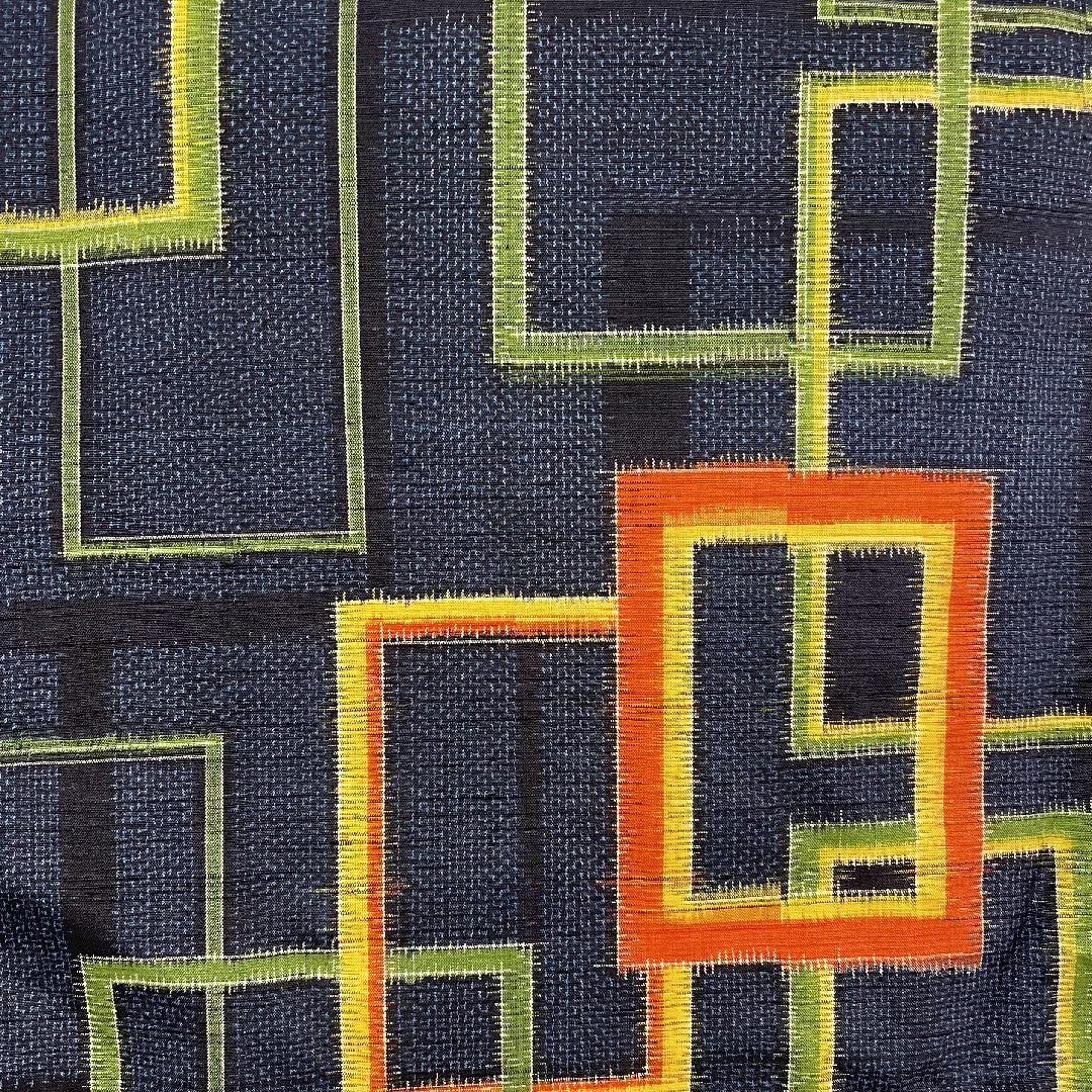 Tsumugi, Length 158cm, Sleeve length 62.5cm, Square joint, Pure silk, Excellent condition, Awase, Navy, 1116000082318