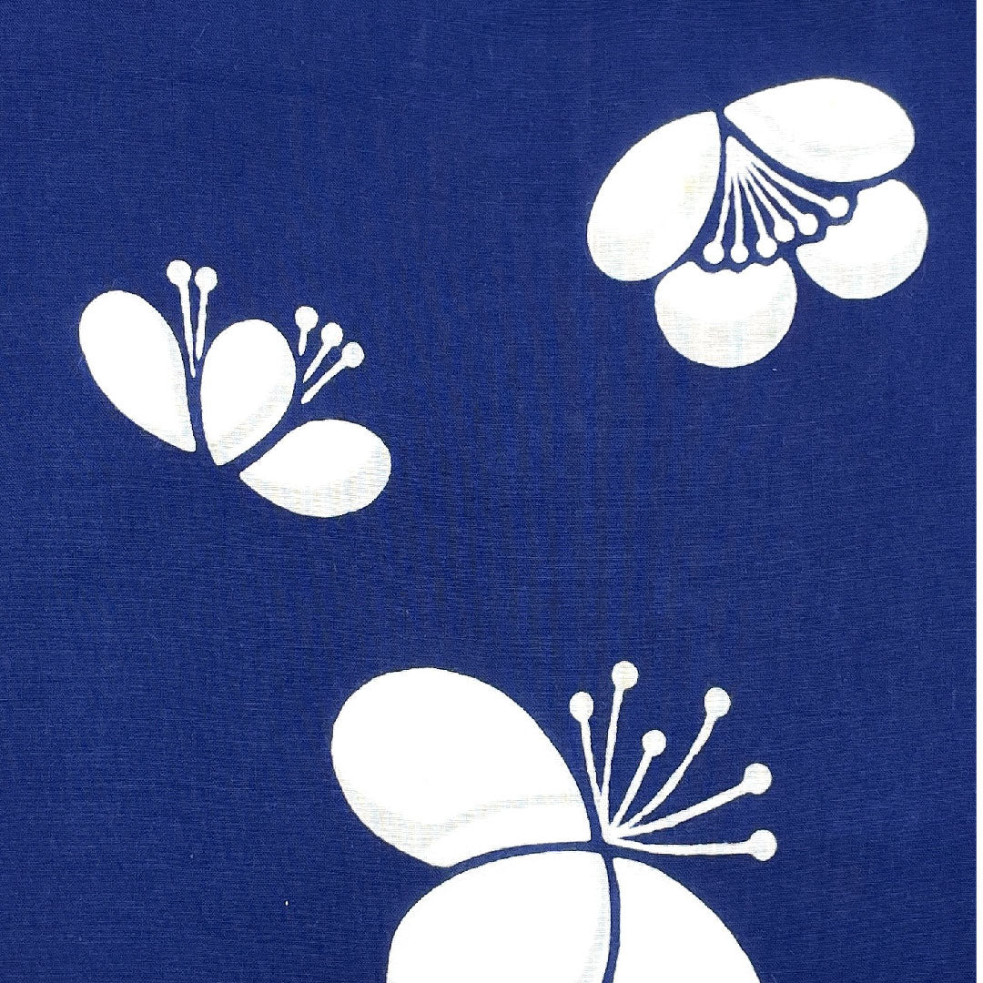 Yukata Chikusen Fabric Plum Cotton A Rank Single Layer Navy Blue 1118000443118