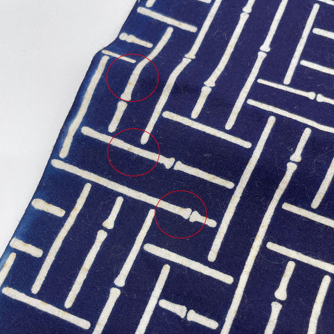 Yukata Chikusen Fabric Checkered Bamboo Pattern Cotton A Rank Single Layer Navy Blue 1118000453118