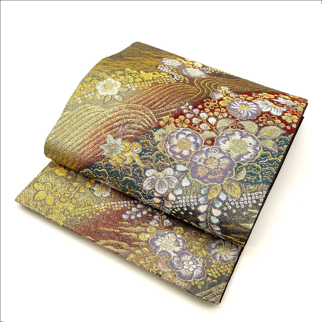 Fukuro Obi Tsujigahana Obi Length 433cm Pure Silk S Rank Six-way Formal Gold 1123001922321