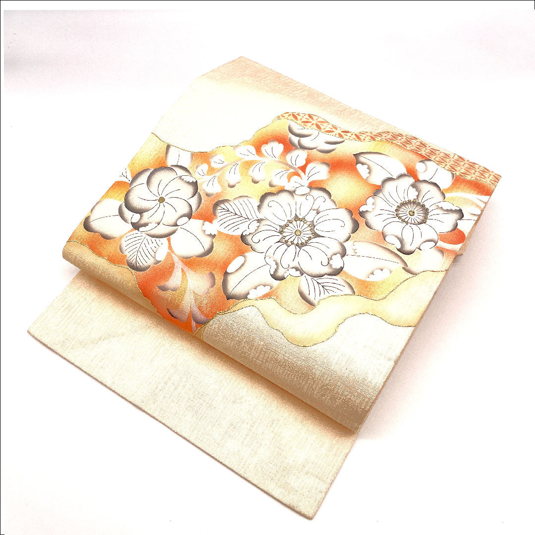 Nagoya Obi Tsujigahana Gold Embroidery Obi Length 357cm Pure Silk A Rank Point Pattern Casual Pink 1124001092313 Nagoya Made