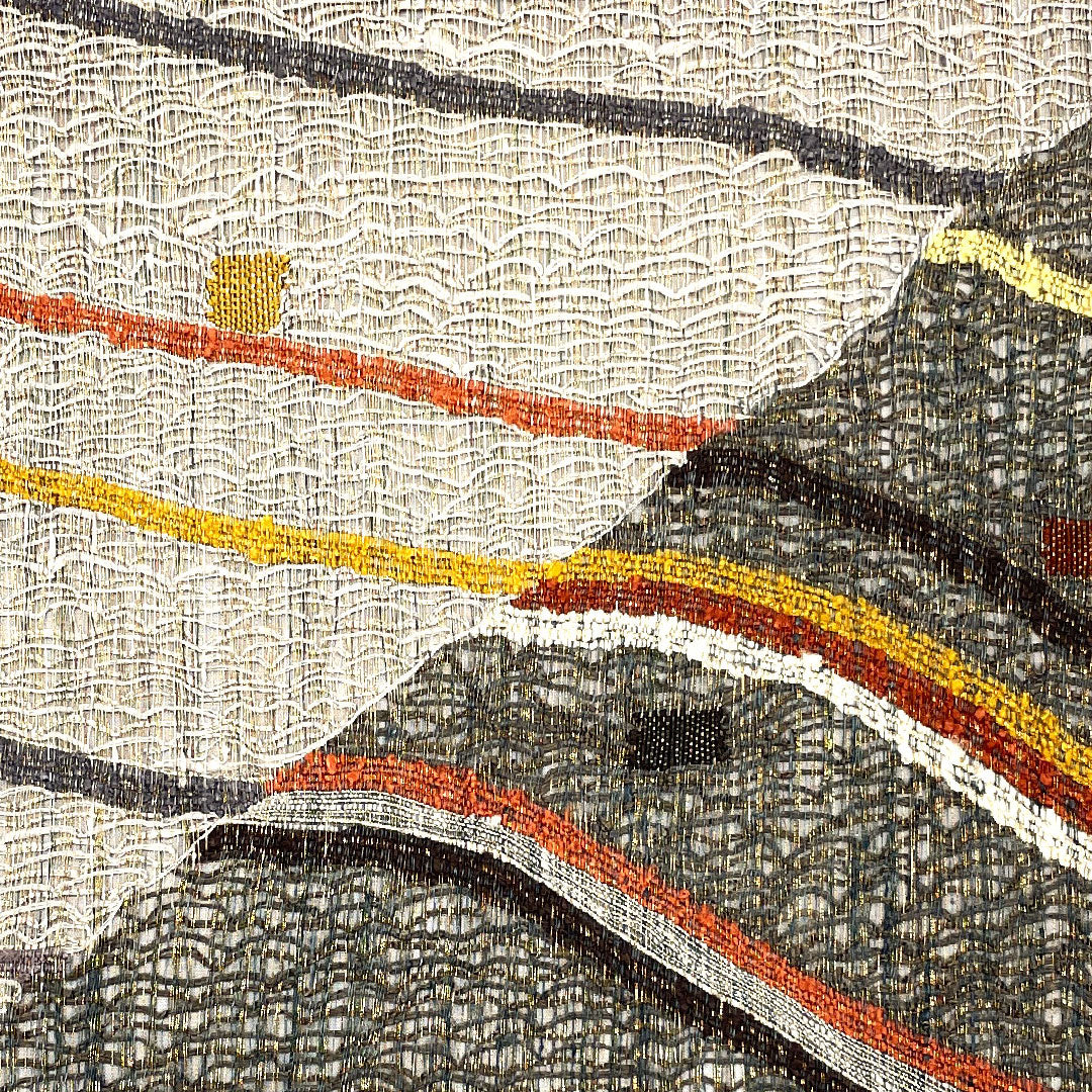 Fukuro Obi, scoop weave, geometric pattern, single layer, obi length 453cm, pure silk, S rank, point pattern, casual, gray, 1123001852422