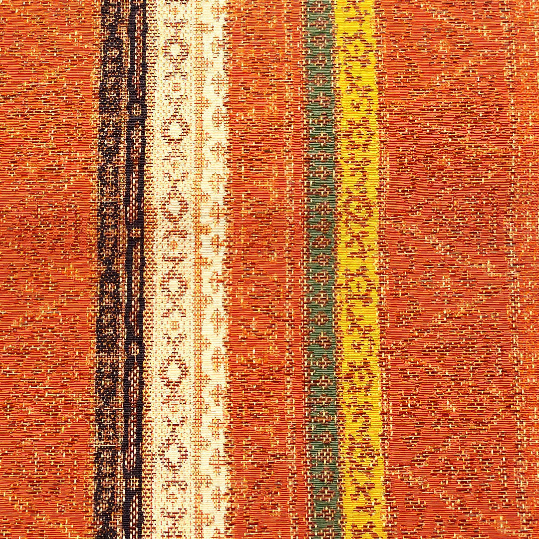 Fukuro Obi Striped Geometric Pattern Length 424cm Pure Silk S Rank Six-way Casual Vermilion 1123001702316