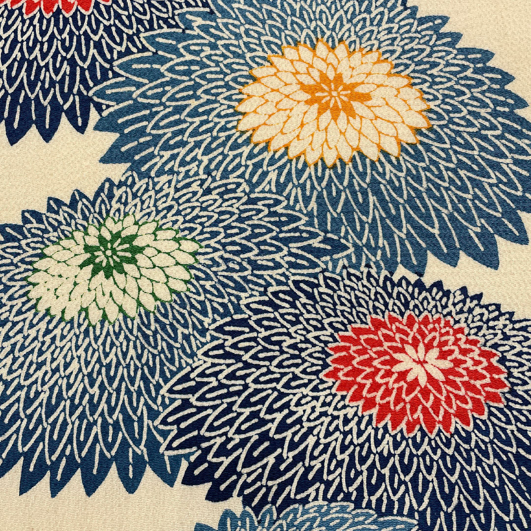 Nagoya Obi, Crepe Fabric, Chrysanthemum Pattern, Obi Length 361cm, Pure Silk, B Rank, Full Length, Casual, Cream, 1124000314315, Nagoya Made
