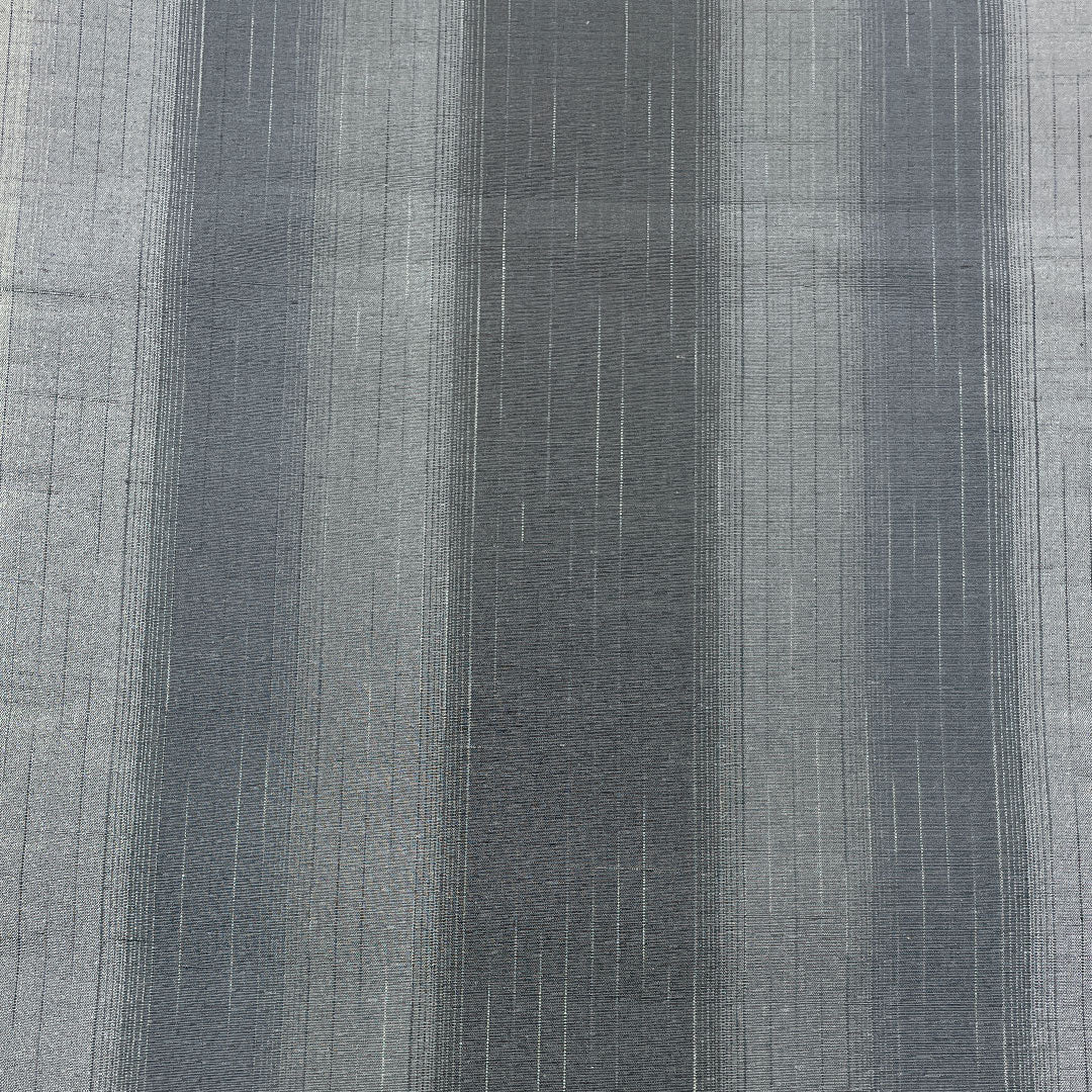 【未仕立】袋帯 正絹 Sランク 縞模様 紬地 リバーシブル   帯丈448cm 全通 カジュアル グレー系 1123001322322