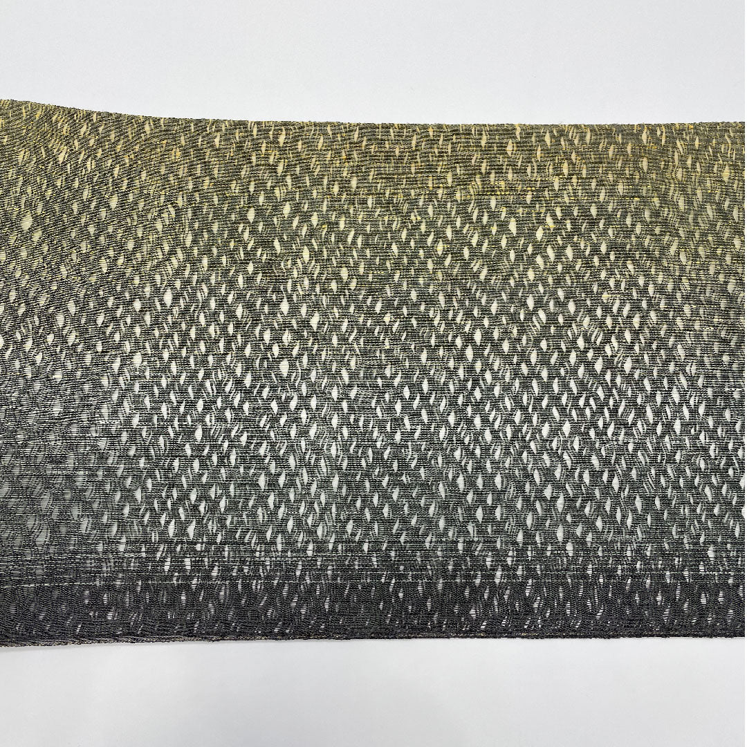 Fukuro Obi, scoop weave, wave, abstract pattern, obi length 454cm, pure silk, S rank, point pattern, casual, green, 1123001372419