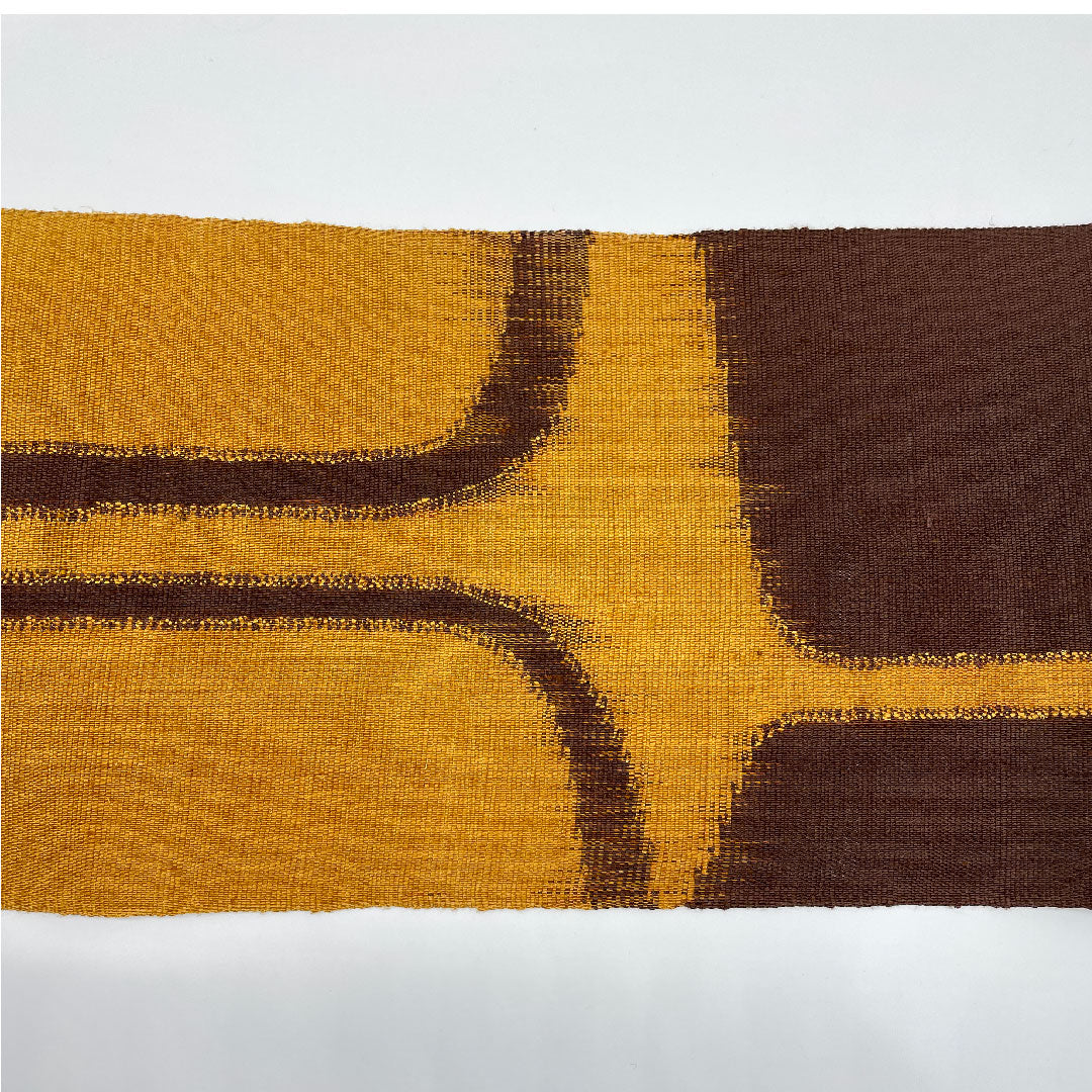 Nagoya Obi, Abstract Pattern, Tsumugi, Obi Length 365cm, Pure Silk, S Rank, Six-pass, Casual, Brown, 1124000232314, Matsuba Style