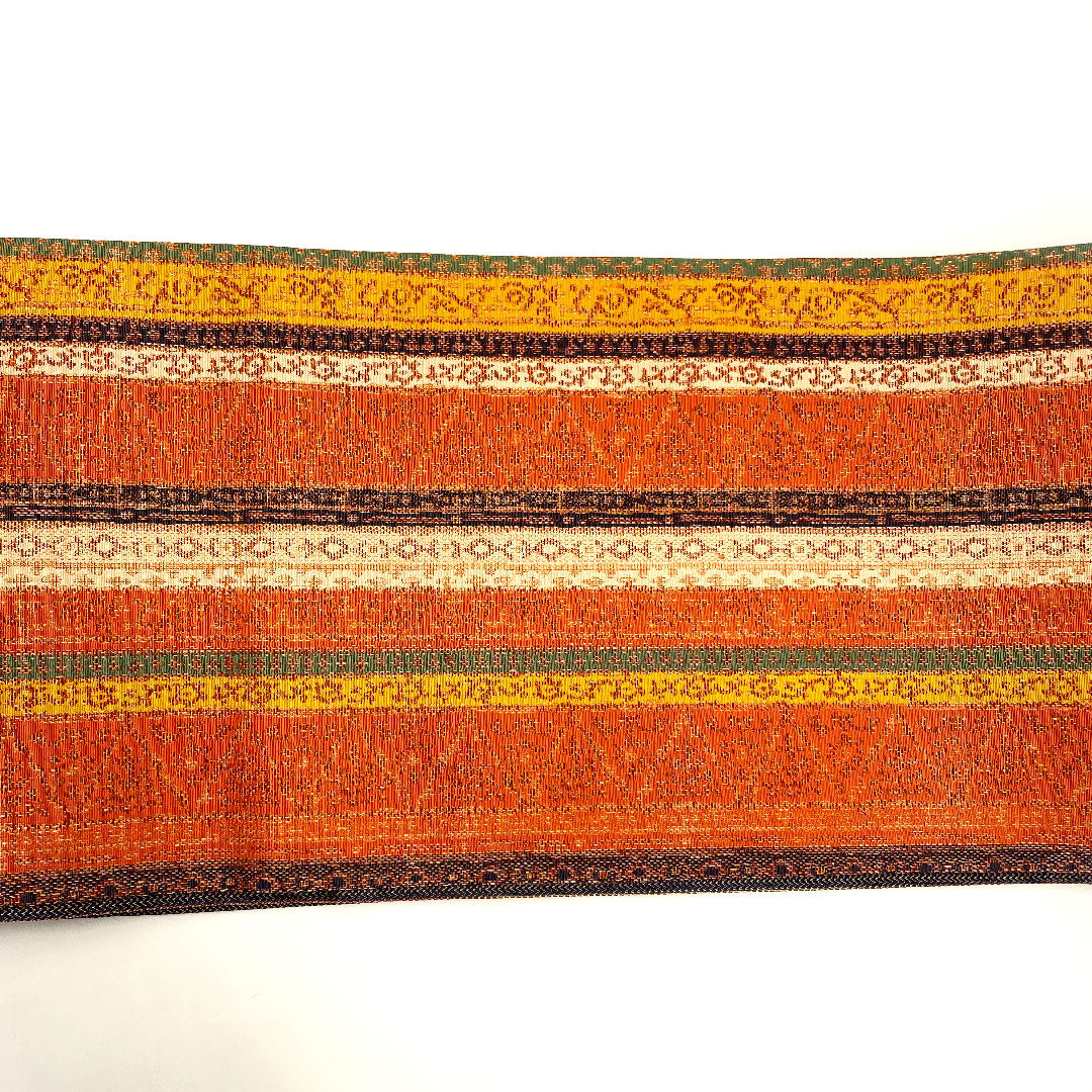 Fukuro Obi Striped Geometric Pattern Length 424cm Pure Silk S Rank Six-way Casual Vermilion 1123001702316