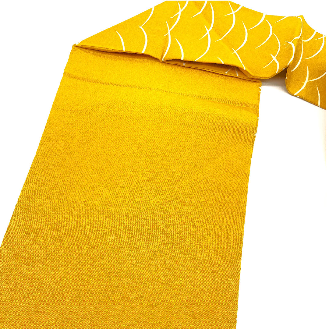 Nagoya Obi Chirimen Chrysanthemum Grass Obi Length 367cm Pure Silk S Rank Pointed Pattern Casual Yellow 1124000912323 Nagoya Style
