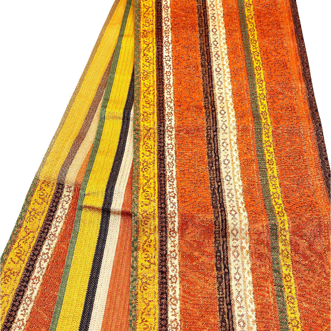 Fukuro Obi Striped Geometric Pattern Length 424cm Pure Silk S Rank Six-way Casual Vermilion 1123001702316