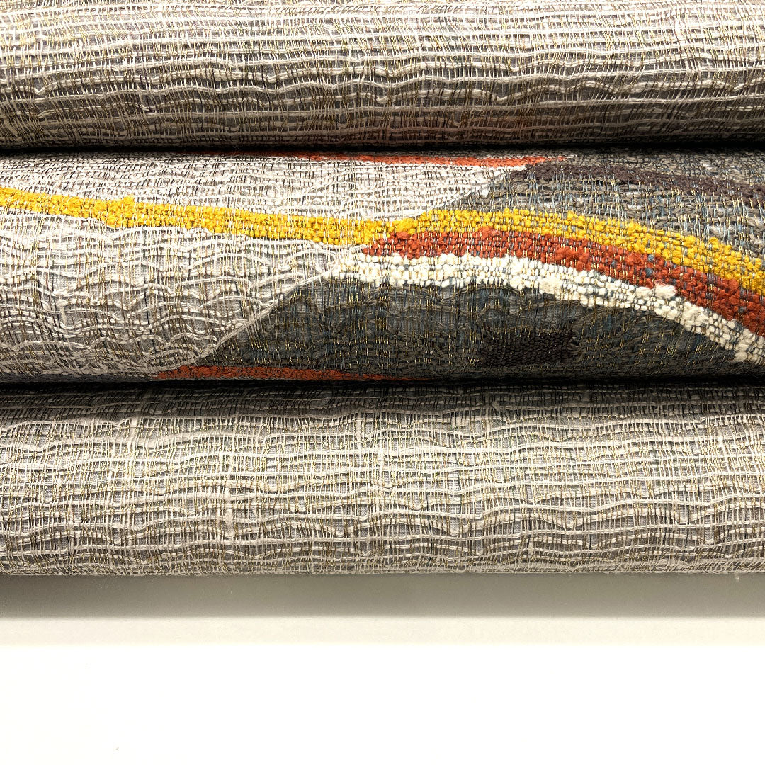 Fukuro Obi, scoop weave, geometric pattern, single layer, obi length 453cm, pure silk, S rank, point pattern, casual, gray, 1123001852422