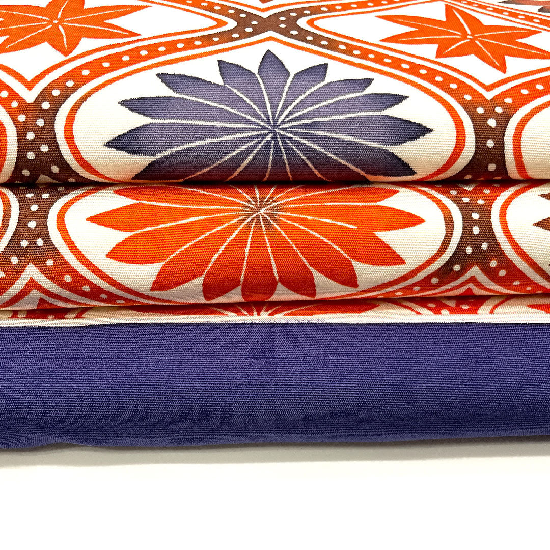 Nagoya obi, Tachiwaku, autumn leaves, abstract floral pattern, obi length 370cm, pure silk, S rank, point pattern, casual, vermilion, 1124000842316, Nagoya style