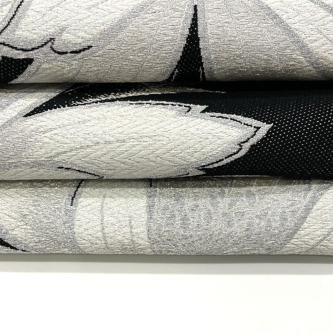 [Unsewn] Fukuro Obi, Silk, S-Rank, Kyorakuen Tahara, Funryu-ryu, Peony, Obi length 444cm, Rokutsu, Formal, Black-toned, 1123001342310