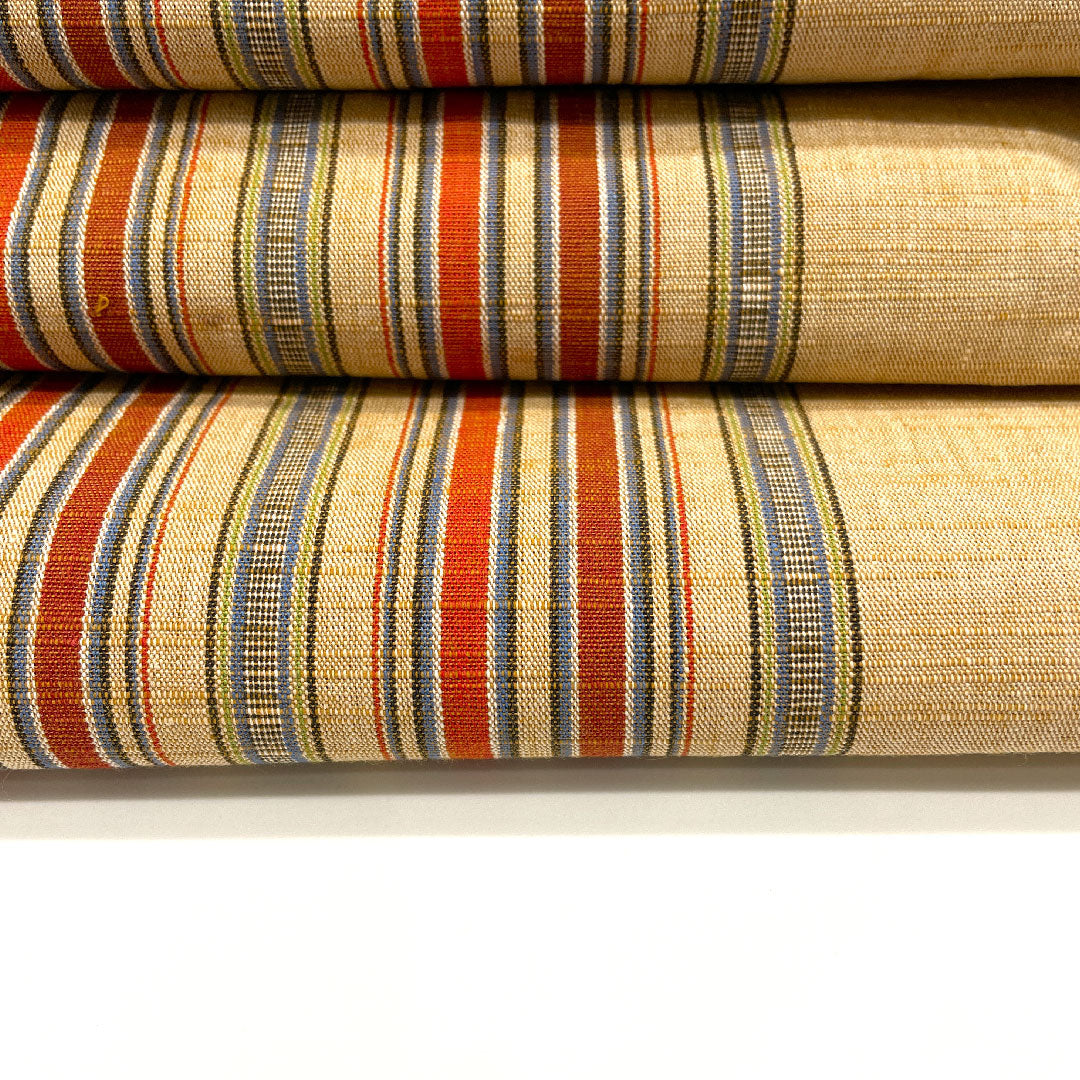 [Unfinished] Nagoya Obi - Pure Silk - S Rank - Stripes - Obi Length 352cm - Full-width Pattern - Casual - Brown Tones - 1124001132314