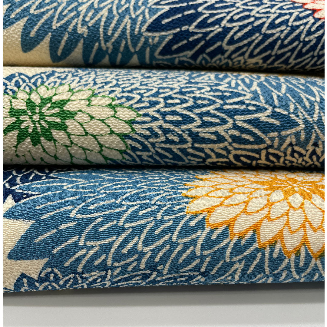 Nagoya Obi, Crepe Fabric, Chrysanthemum Pattern, Obi Length 361cm, Pure Silk, B Rank, Full Length, Casual, Cream, 1124000314315, Nagoya Made