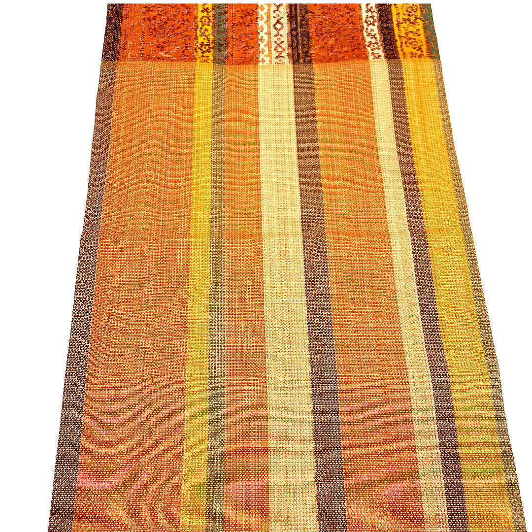 Fukuro Obi Striped Geometric Pattern Length 424cm Pure Silk S Rank Six-way Casual Vermilion 1123001702316