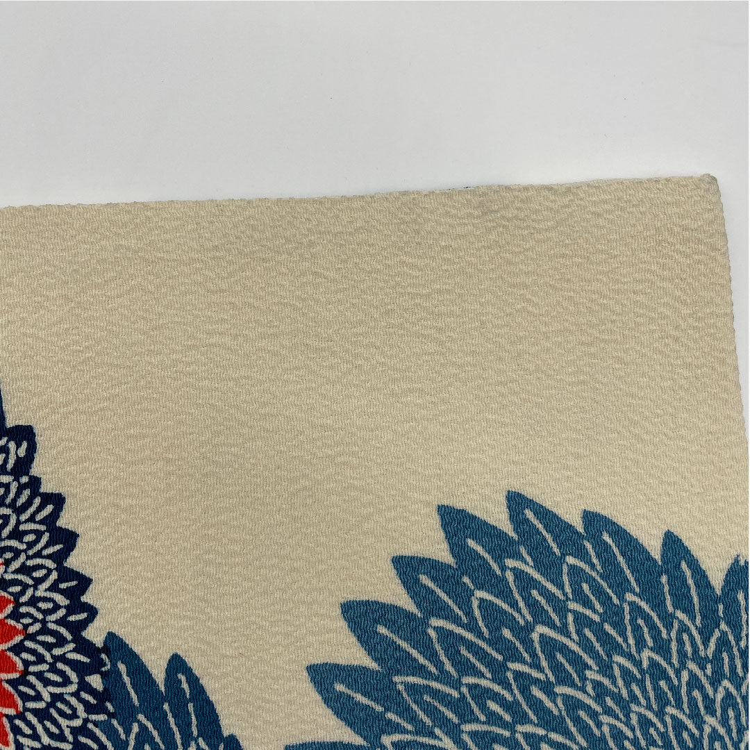 Nagoya Obi, Crepe Fabric, Chrysanthemum Pattern, Obi Length 361cm, Pure Silk, B Rank, Full Length, Casual, Cream, 1124000314315, Nagoya Made