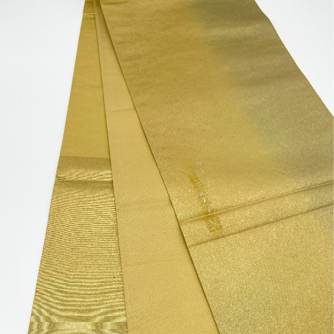 Fukuro Obi, geometric pattern, gold leaf finish, Ayako Mihara, obi length 440cm, pure silk, A rank, point pattern, formal, gold, 1123001053321