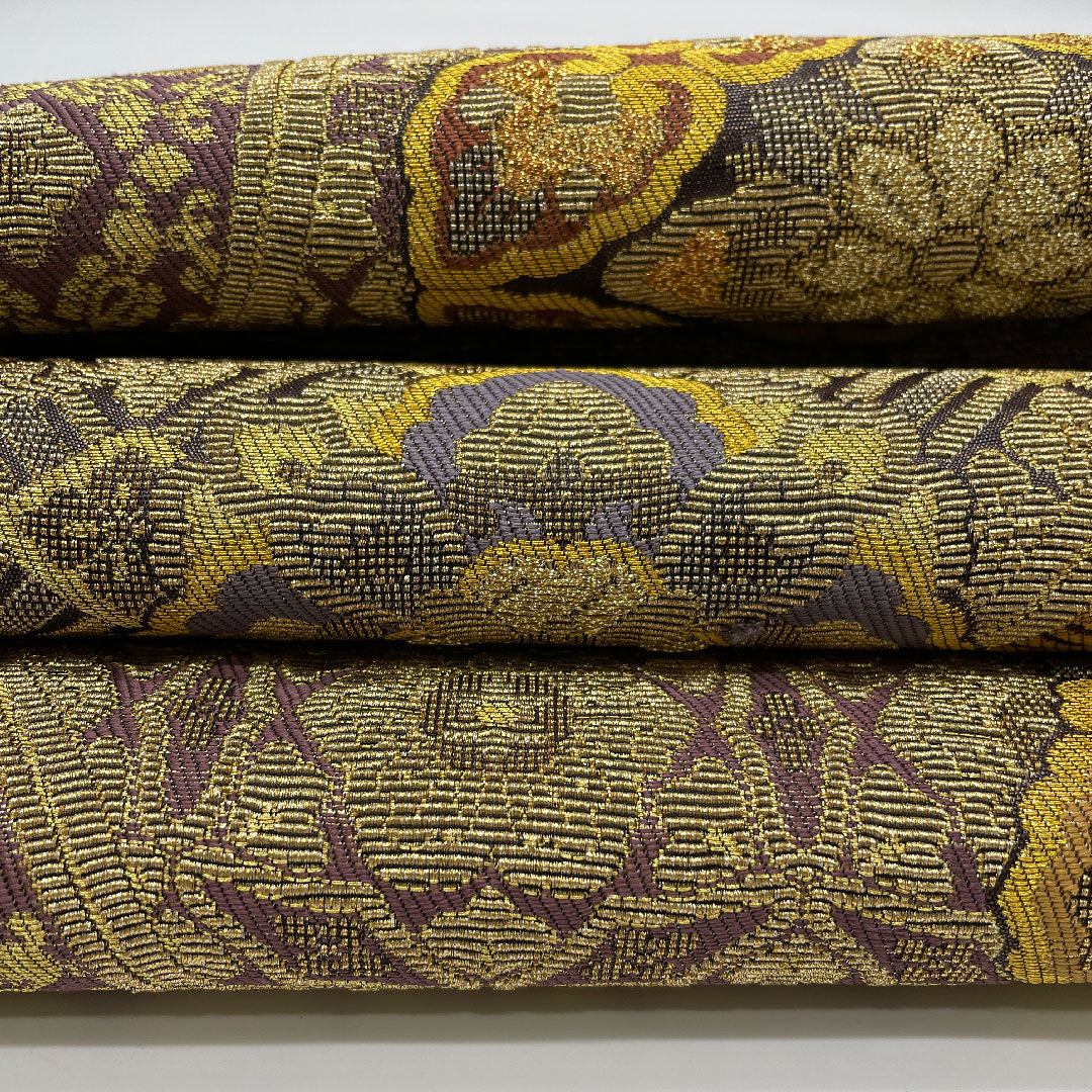 Fukuro Obi Wanaori Shosoin Pattern Obi Length 436cm Pure Silk S Rank Six-pass Semi-formal Gold 1123000682321