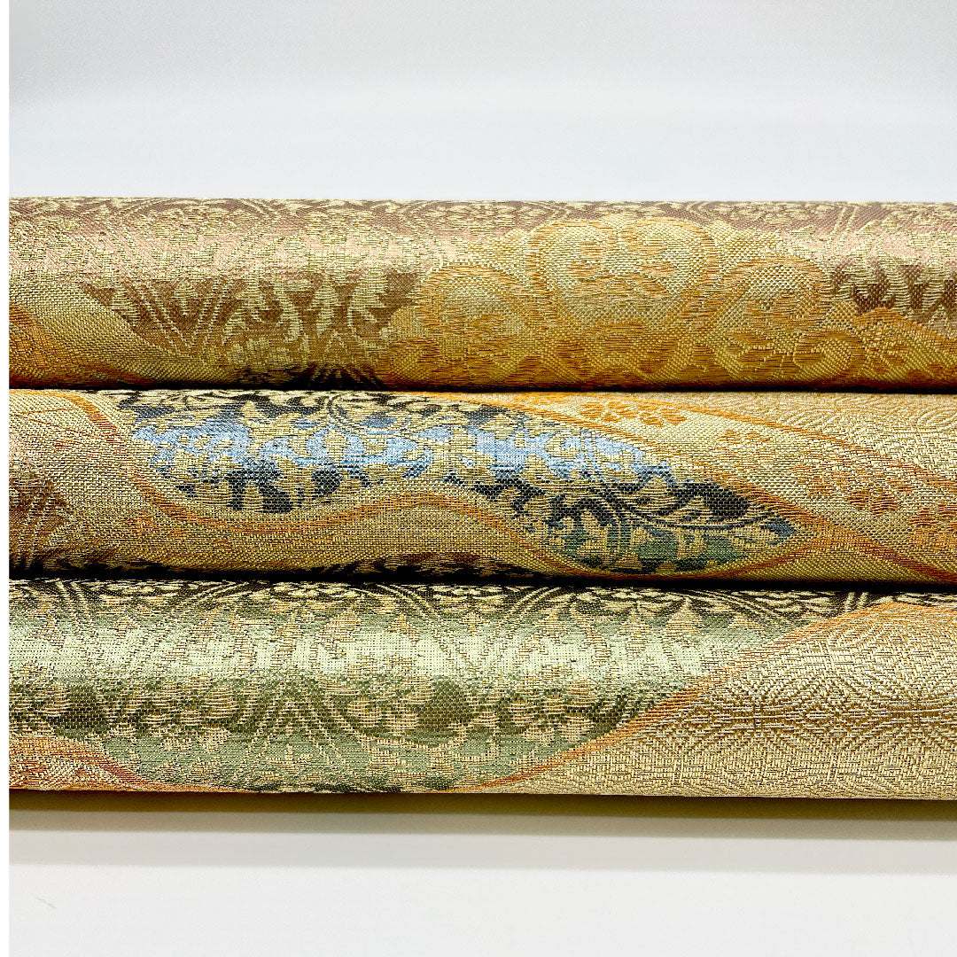 袋帯 正倉院文様 束熨斗 華文 帯丈436cm 正絹 Bランク 六通 フォーマル 金系 1123001164321