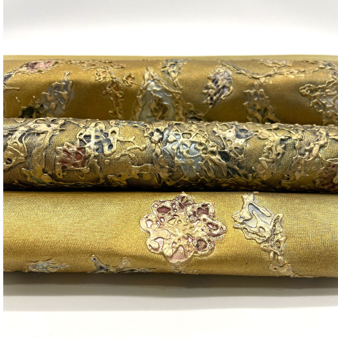 Fukuro Obi, geometric pattern, gold leaf finish, Ayako Mihara, obi length 440cm, pure silk, A rank, point pattern, formal, gold, 1123001053321