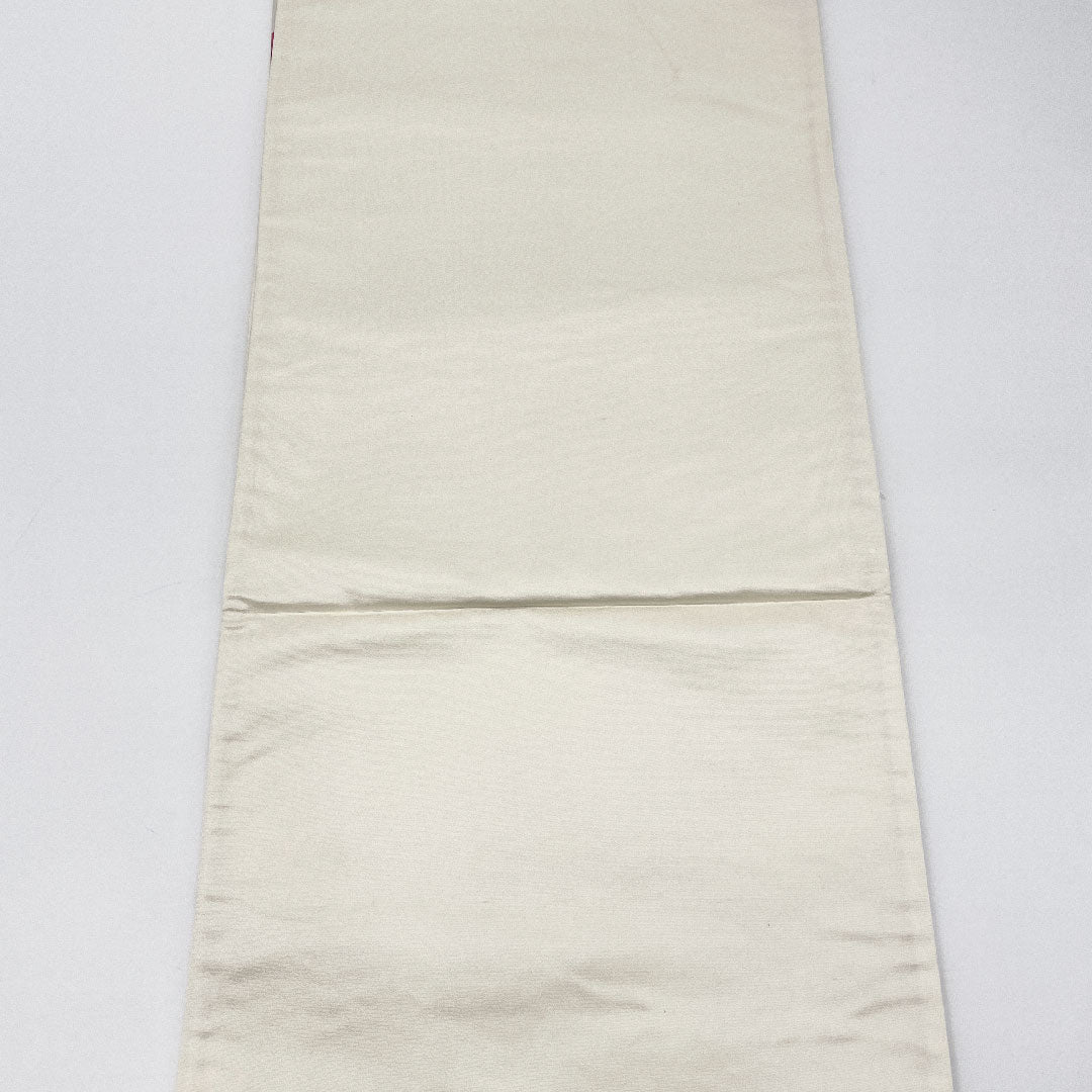 [Unfinished] Fukuro Obi, Silk, S-rank, Peony, Obi length 444cm, Six panels, Formal, Silver, 1123001292322