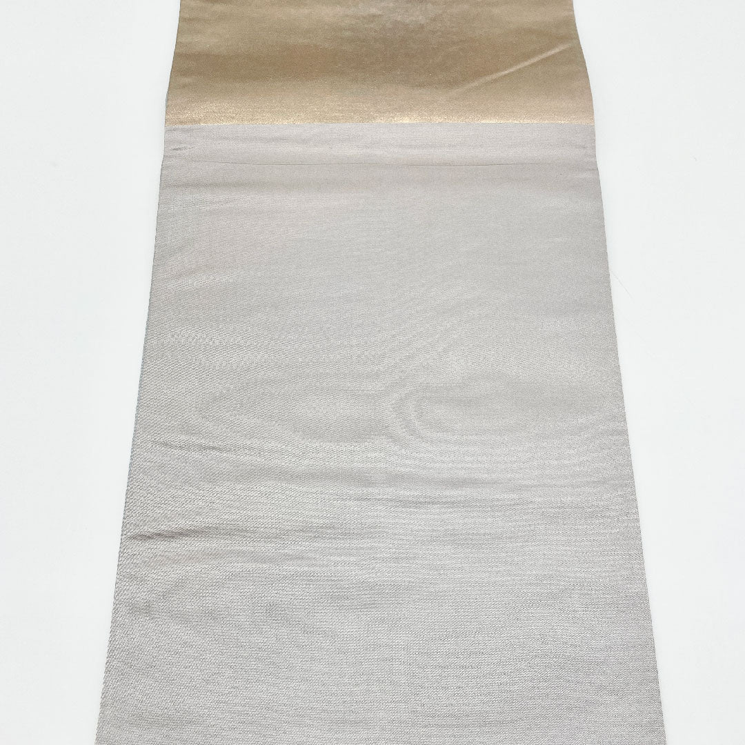 Fukuro-obi (sash) with gold leaf finish, phoenix and mother-of-pearl, obi length 440cm, pure silk, A rank, point pattern, formal, gold, 1123001043321