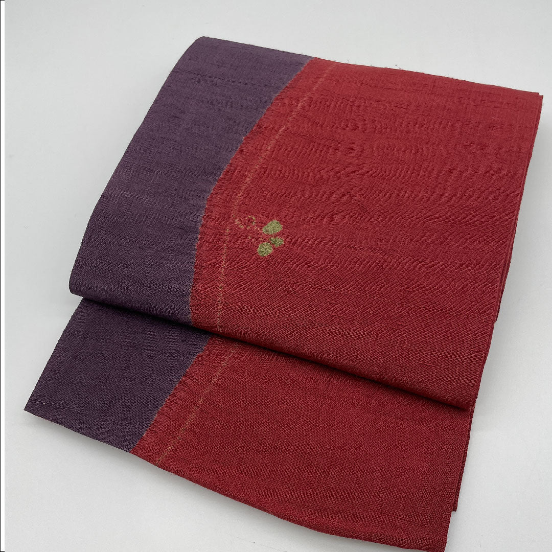 [Untailored] Fukuro obi, pure silk, S rank, length 428cm, full-width pattern, casual, red, 1123000572312