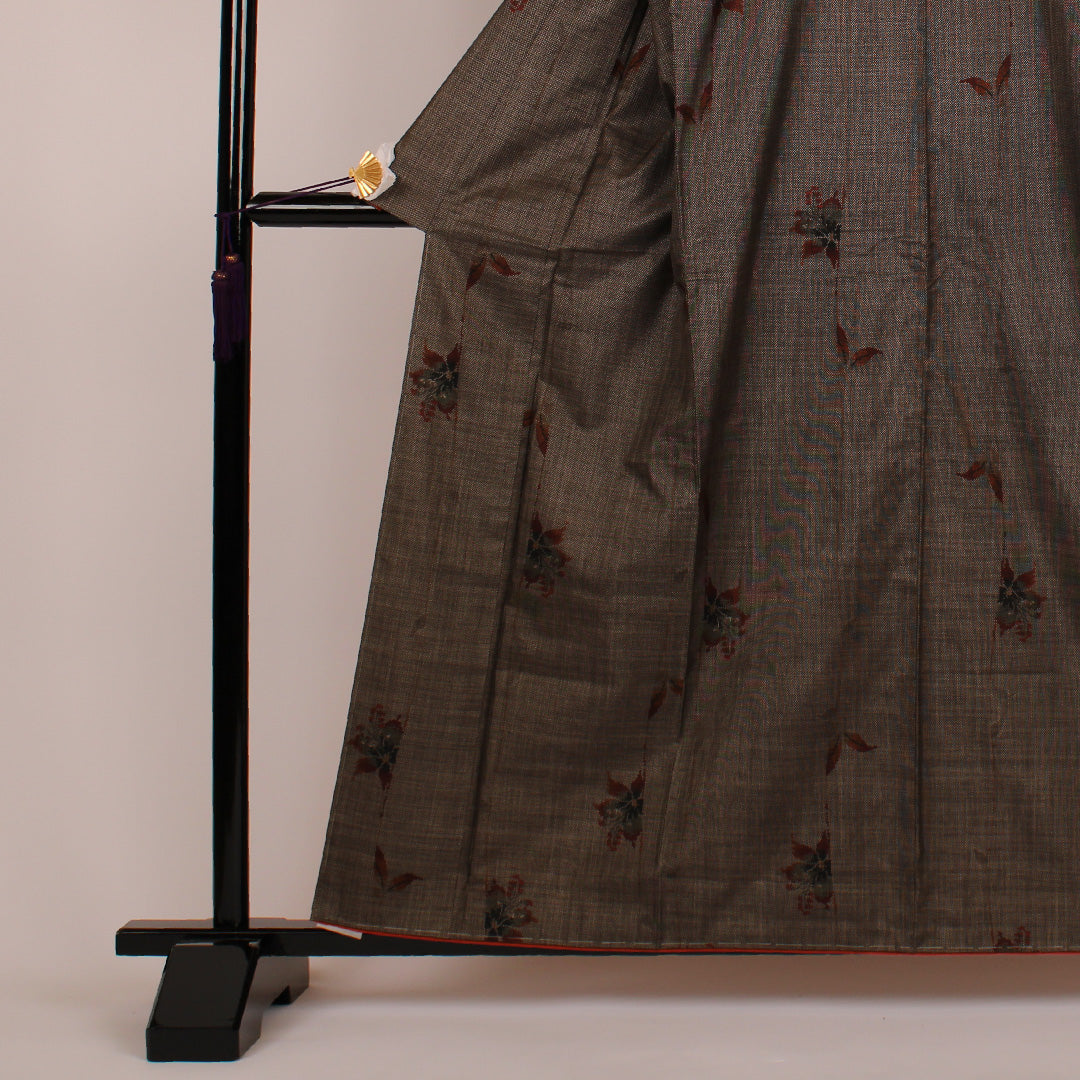 Oshima Tsumugi Length 160cm Sleeve length 66cm Original Pure silk Excellent condition Awase Brown 1116000172314